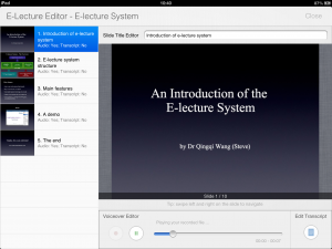 E-Lecture Producer ipad app