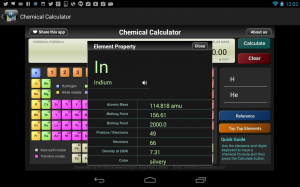 ChemCalc android tablet app